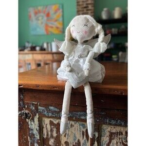 34th & PINE SNOW DOLL ANGEL BALLERINA w/HEART Shelf Sitter Sparkle 21"